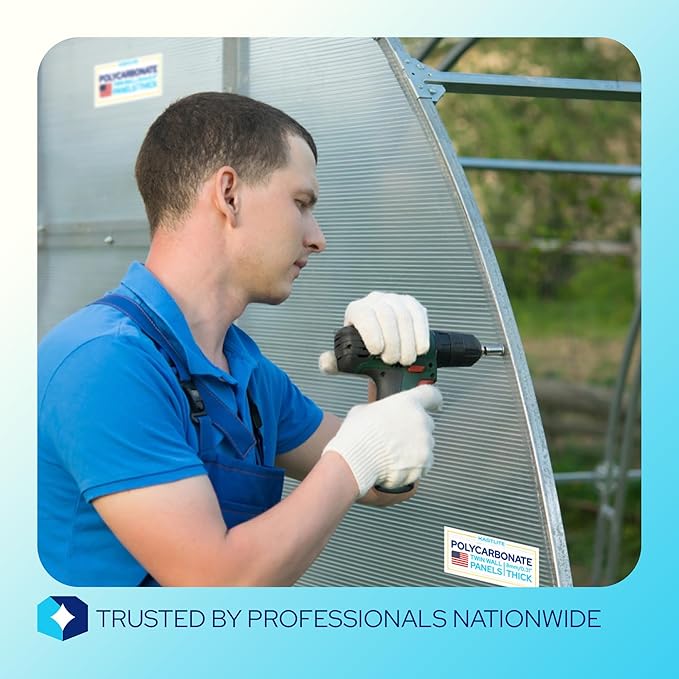 KASTLITE Polycarbonate Greenhouse Panels | 8mm Twin Wall Polycarbonate Roof Panels | 0.31" Clear, 2-Layer Polycarbonate Sheets | Shatterproof, UV Protected, Waterproof for Gardens Patios Backyards