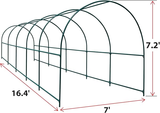 Strong Camel Greenhouse Replacement Frame for Larger Hot Garden House , Support Arch Frame Climbing Plants/Flowers/Vegetables (16.4'x 7' x 7.2')