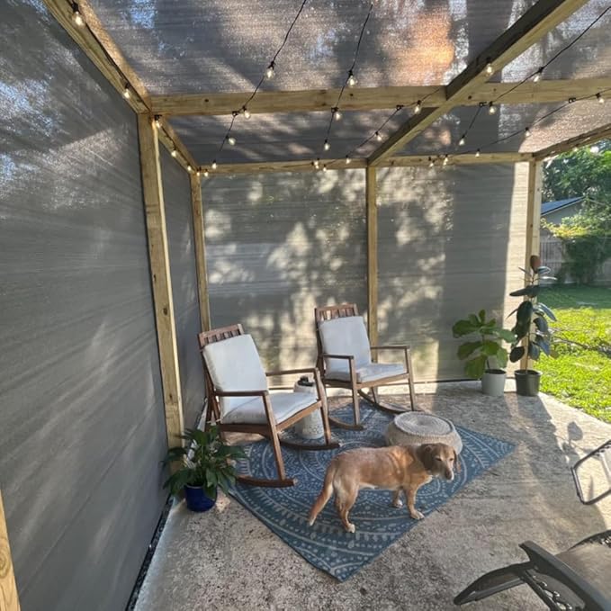 90% Sun Shade Cloth for Garden, 8X15 Ft Breathable Sunshade Fabric Cover, UV Blocking & Privacy Protection Screen for Patio, Deck, Porch, Carport.