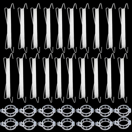 Bandelt 20pcs Tomato Support Hooks with 100pcs Tomato Clips, Tomato Climbing Hooks with 39ft Twine to Prevent Tomatoes from Pinching or Falling Off for Plant Vegetable Plant Fruit Flower