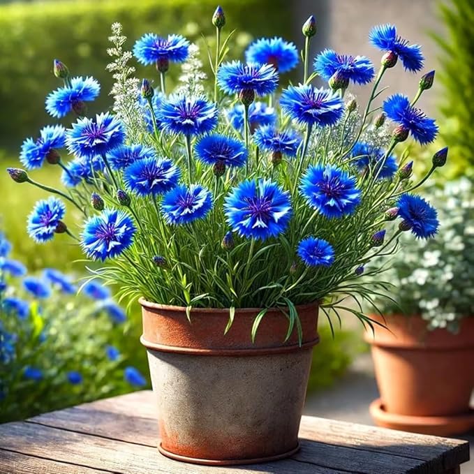 2007+ Mixed Cornflower Seeds for Planting Dwarf Colorful Cornflower Seeds Perennial Corn Flower Seed Non-GMO Heirloom Plant Seed Gardens Outdoors