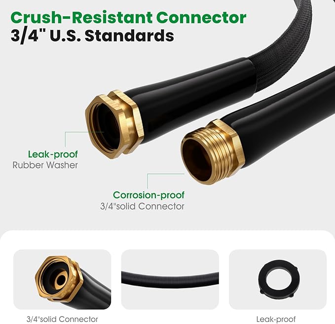 Garden Hose 50FT, Non-Expanding Water Hose Ultra Lightweight, Kink-Free, Burst-Resistant, Lead-Free, Durable & Flexible High-Pressure Hose for Yard, Lawn, Outdoor, Car Washing