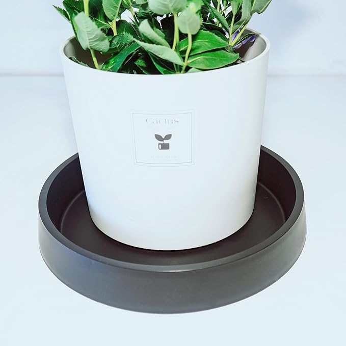 1 Pack Plant Saucer Tray for Ceramic Plastic Pots, 6 inch Plant Saucers for Indoors, Pot Saucers Trays, Flower Planter Water Drip Trays for Pots Base (6", Black)