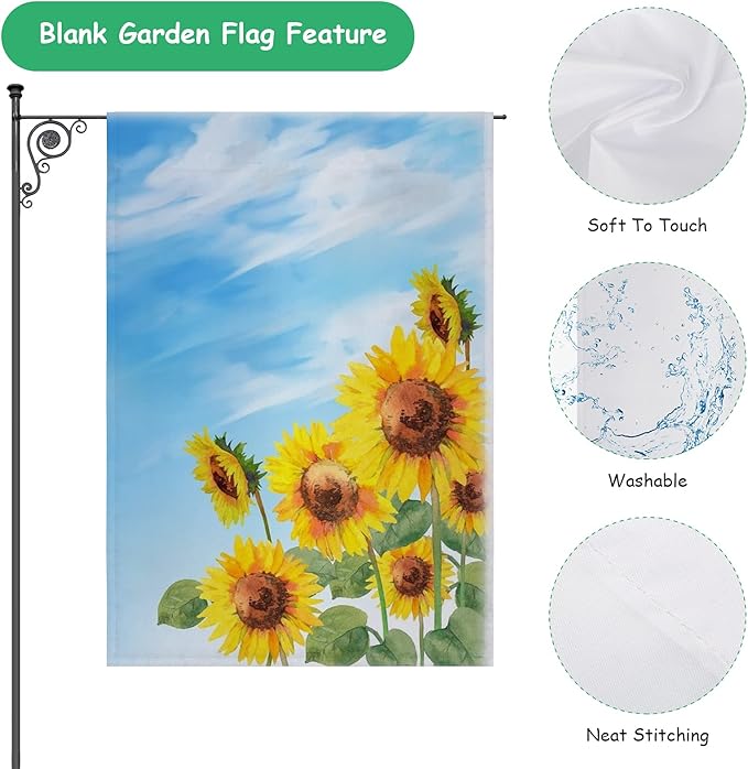 10Pcs Blank Garden Flags, Anglecai 18×12 Inch Polyester Blank Garden Flag for Sublimation White Flags for Heat Transfer Vinyl DIY Lawn Flags for Embroidery Yard Home Holiday Decoration