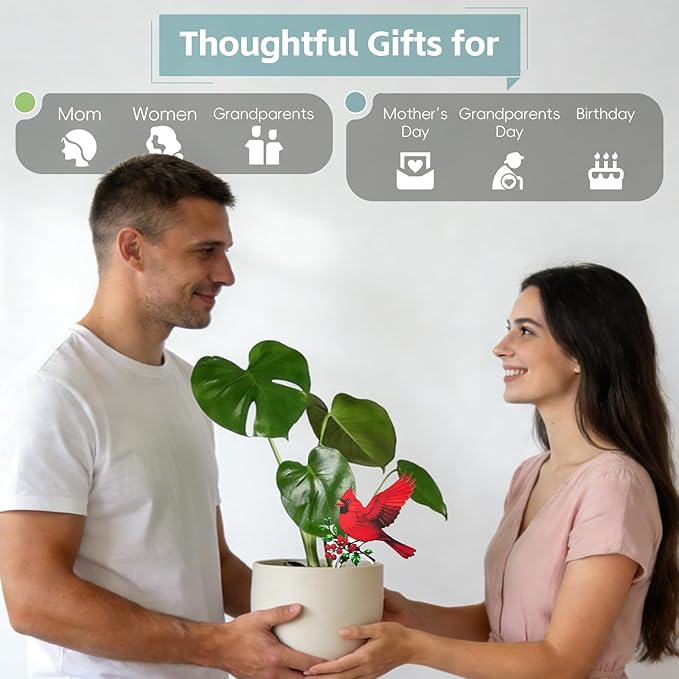 Cardinal Gifts for Women Mom Grandma - Cardinal Decor Plant Lover Mothers Day Birthday Gifts Garden Decor - Hanging Planters for Indoor Outdoor Plants Pots Accessories