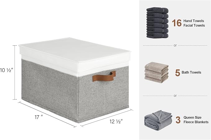StorageWorks Fabric Storage Bins with Lids, Closet Storage Bins