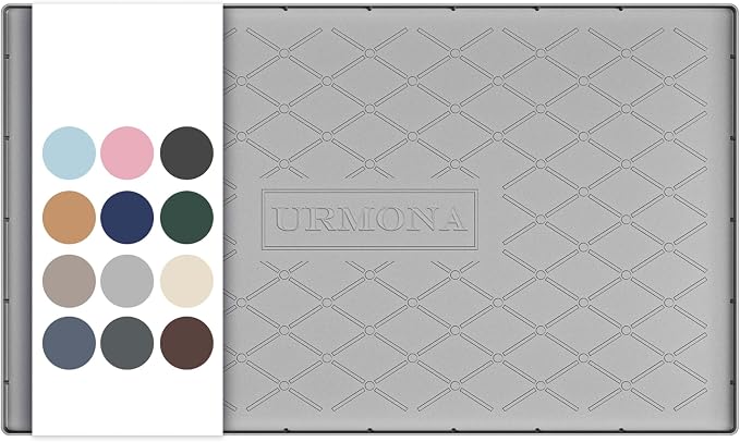 URMONA Under Sink Mat 37 x 22 in, Waterproof Silicone Cabinet Protector