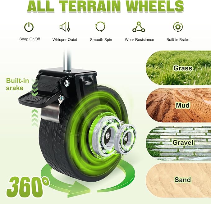 Collapsible Foldable Wagon Cart with Wheels - 360LBS Folding Utility Wagon Cart with Brakes, Lightweight Portable All-Terrain Wagons for Groceries Garden Beach Shopping Camping, 2 Cup Holders/Black