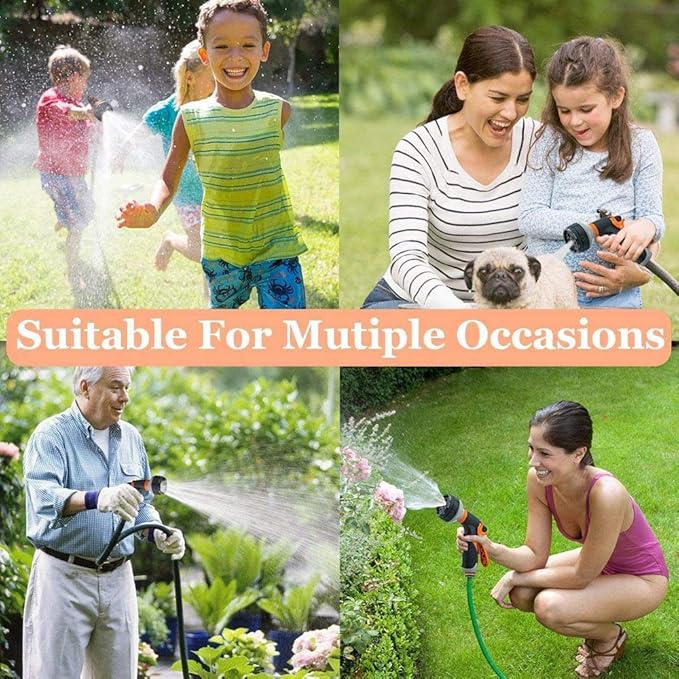 Garden Hose Nozzle,Heavy Duty Water Nozzle with 8 Adjustable Pattern High Pressure, Hose Nozzle for Garden Watering Plant Cars Pets Showering