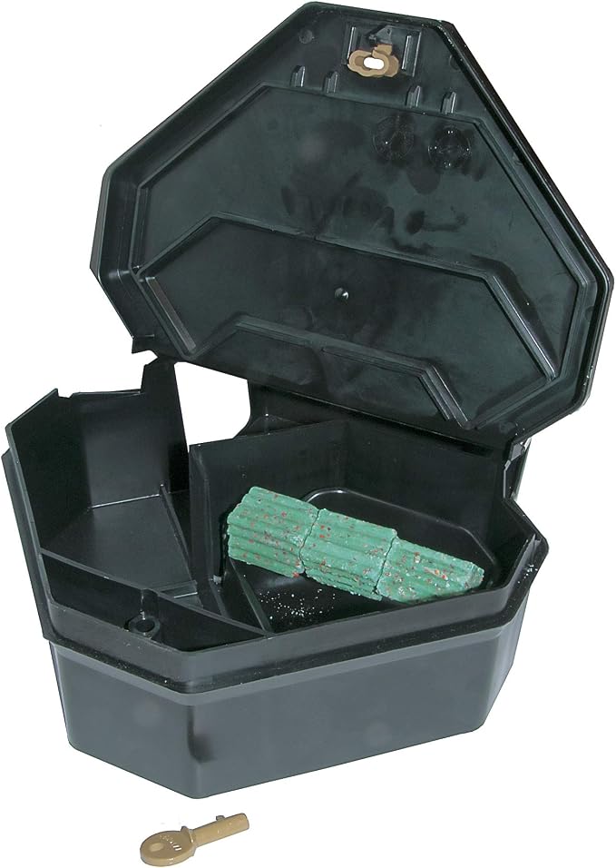 JT Eaton Gold Key Rat Depot Heavy-Duty Tamper-Resistant Bait Station | Heavy-Duty Tamper-Resistant Plastic; Dual Entry; Secure Reusable Design; Indoor and Outdoor Rodent Control