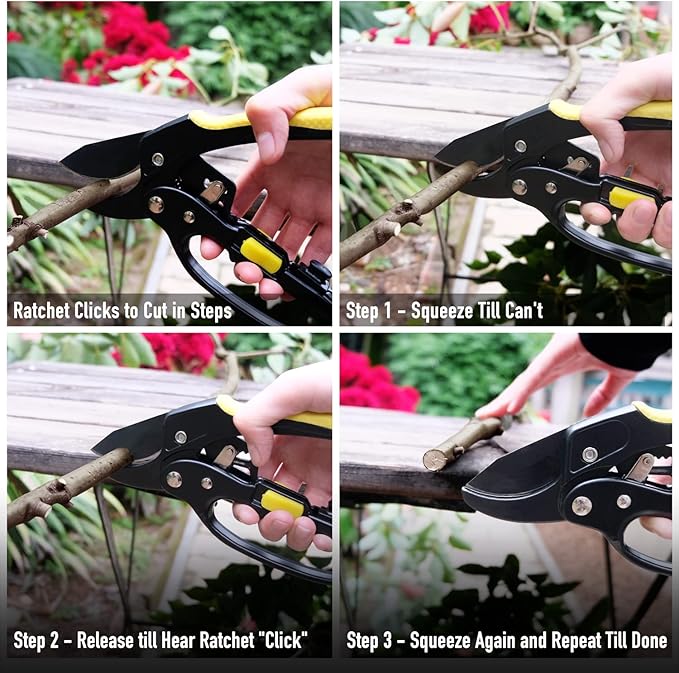 Jardineer Pruning Shears for Gardening Heavy Duty, Sharp Garden Clippers Handheld, Hand Pruners for Gardening Less Effort