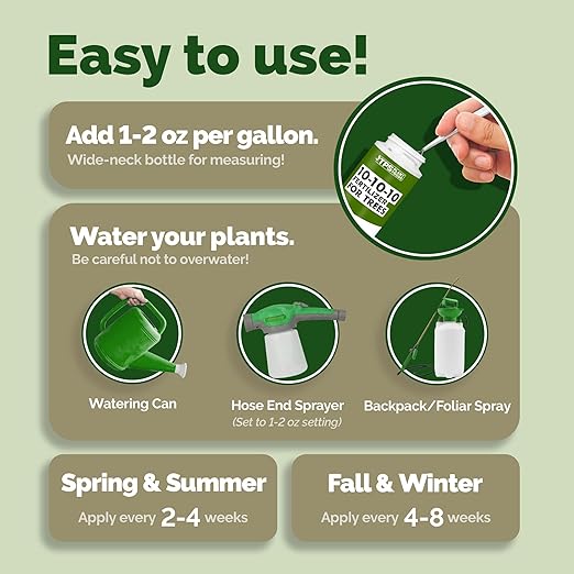 Liquid 10-10-10 Fertilizer for Trees and Shrubs – Balanced NPK Plus Iron and Micros for Stronger Growth and Healthy Roots, 1 Gallon