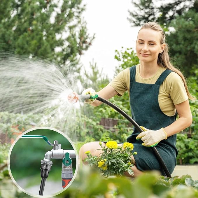 4Pcs Drip Irrigation Hose Connectors, 3/4 to 1/2 Faucet to Hose Adapter, 3/4" Faucet to1/2" Irrigation Tubing drip irrigation connectors