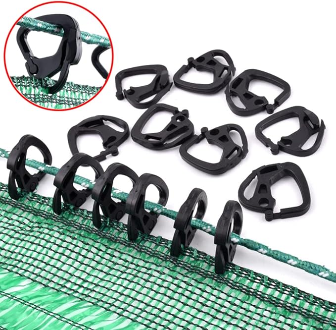 50 Pack Shade Cloth Clips Plastic Lock Grip Hooks Hanging Clamps Buckle for Sun Shade Cloth Net Anti Bird Netting Garden Greenhouse Shade Cloth Cover Mesh Tarp Outdoor Sun Shades