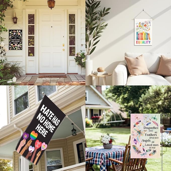Perfectinsoy In A World Where You Can Be Anything Be Kind Retro Garden Flag, World Peace Garden Banner, Colorful Community Welcome Yard Home Holiday Indoors Outdoors Patio Decor, Daisy Front Yard Sign