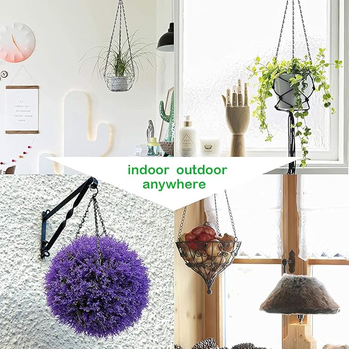 4pcs 24 inch Black Hanging Basket Chain with Hooks Flower Plant Pot Replacement Chain Hanger for Bird Feeders,Planters,Lanterns and Ornaments