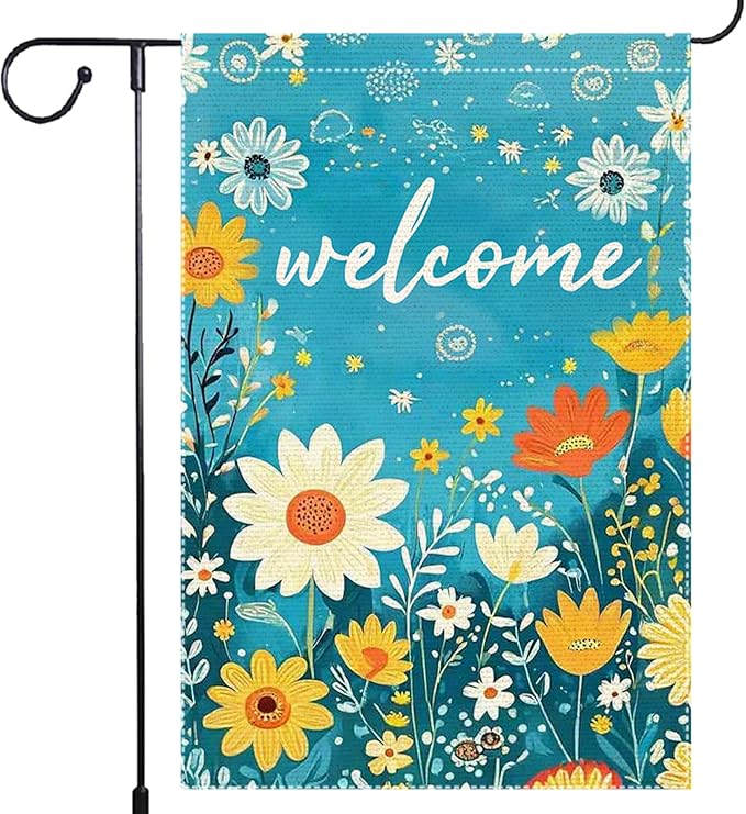 Spring Summer Garden Flag 12x18 Double Side For Outdoor Courtyard Garden Decor Flowers Welcome Holiday Flag For Outside Decoration