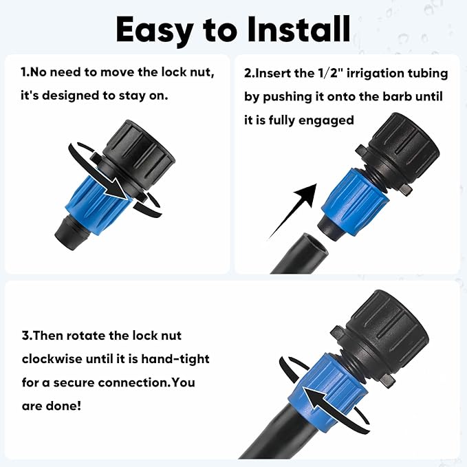Drip Irrigation Tubing Hose Connector: 3 Pack 3/4" to 1/2" Irrigation Faucet Hose Adapter,3/4 Inch Garden Faucet Drip Irrigation Parts