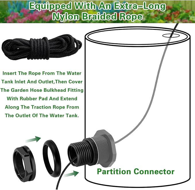 Rain Barrel Spigot Kit 2 Pack, 3/4" GHT PVC Bulkhead Fitting with Ball Valve, Garden Hose Shut Off Faucet for Rain Barrel, Water Tank, Aquarium and Garden Barrel