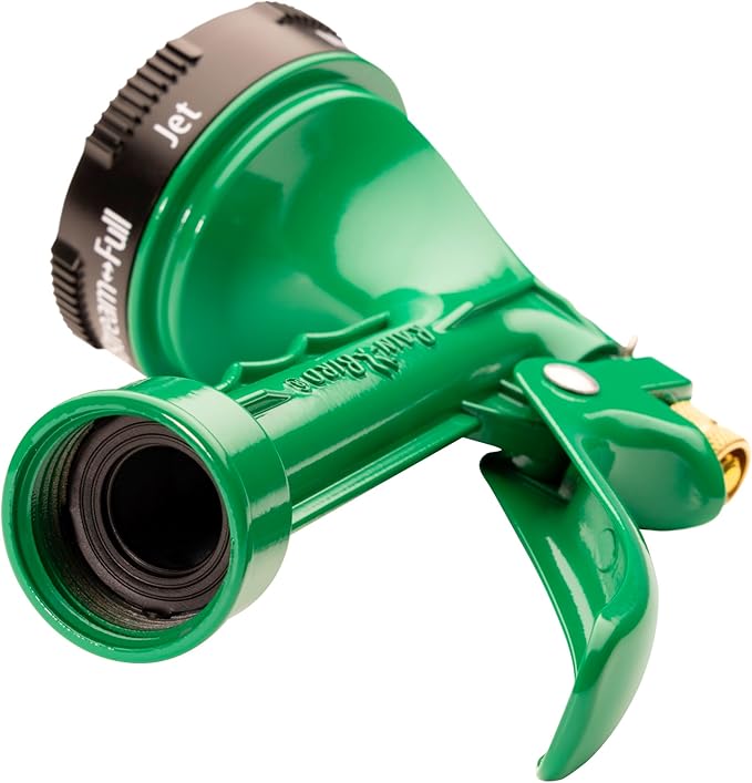 Rain Bird C06505 Pistol Grip Rear Trigger Garden Hose Nozzle, Durable Zinc Metal Body, 5-Pattern, Green