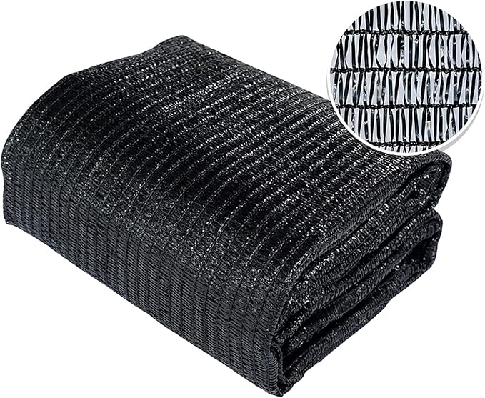 Agfabric 40% Sunblock Shade Cloth Cover with Clips for Plants 6’ X 20’, Black