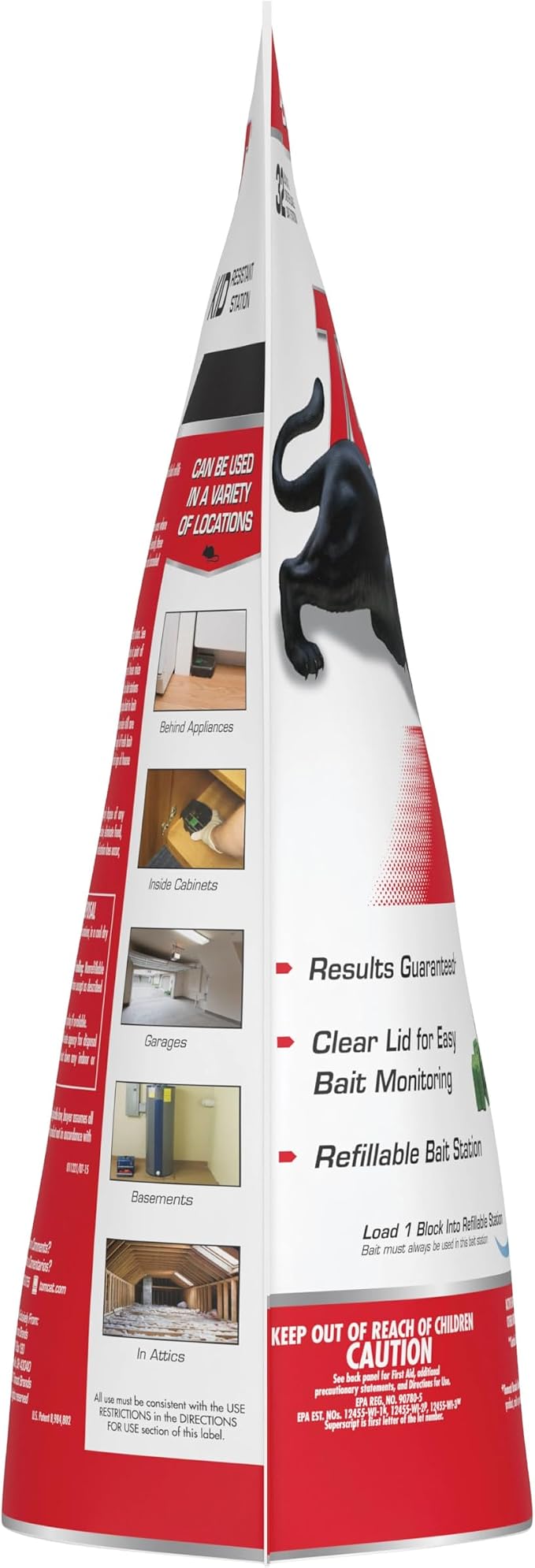 Tomcat Mouse Killer(e), Child Resistant, Refillable Station, 32 Bait Blocks | Tamper-Resistant Indoor Bait Station with Clear Monitoring Lid, 1 Refillable Station and 32 Bait Blocks