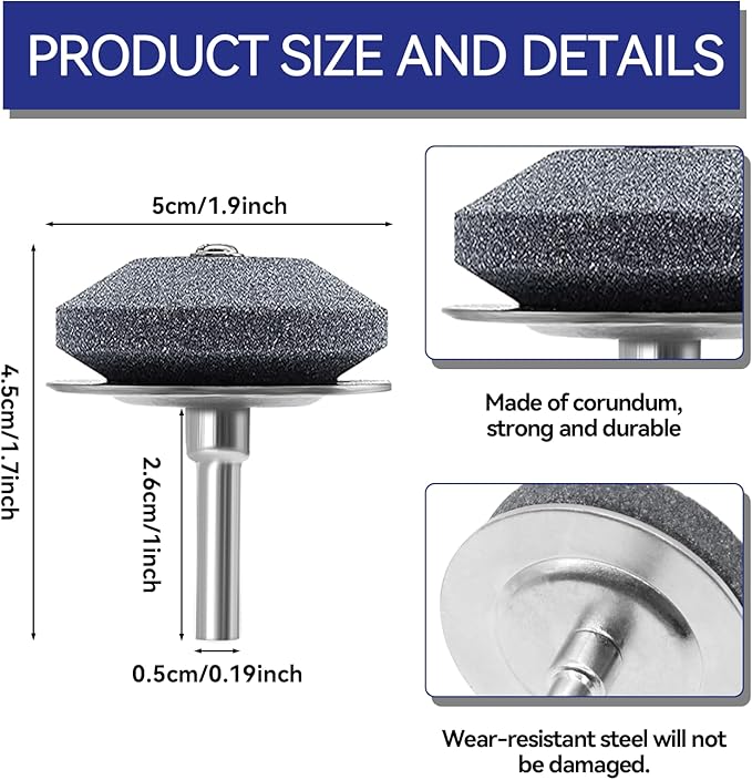 Lawn Mower Blade Sharpener, 4PCS Mower Blade Sharpener, Lawnmower Blade Sharpener for Any Power Hand Drill