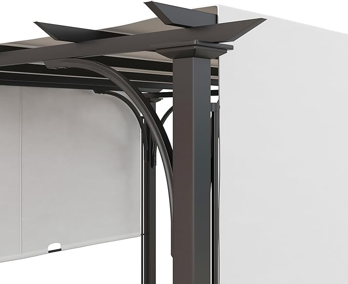 Outsunny 10' x 10' Patio Pergola with Weather-Resistant Steel Frame, Backyard Sun Shade Canopy Cover Shelter for Porch Party, Garden, Grill Gazebo, White