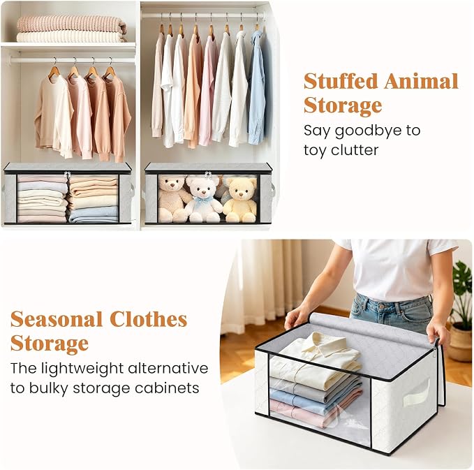 Fab totes 35L Closet Organizers, Foldable Under Bed Storage Containers