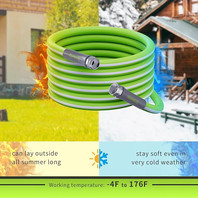 RVMATE RV Water Hose 35FT, 5/8” Inner Diameter Drinking Water Hose Lead-free, No Leaking Garden Hose For RV/Trailer/Camping, RV Accessories