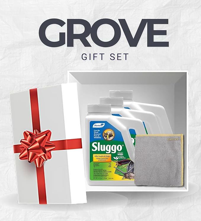3X Monterey Sluggo Slug and Snail Killer 2.5 lb Bundle with Microfiber Cloth – Long-Lasting Garden Pest Control Safe Around Pets and Wildlife – Gift Set (4 Items)