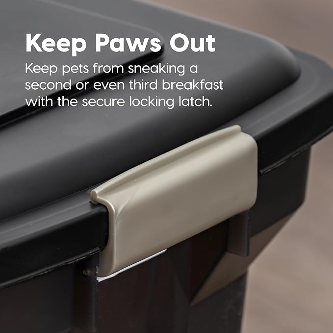 IRIS USA Dog Food Storage Container, Up to 13 lbs, Smoke, Made in USA