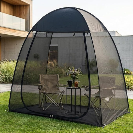 Alvantor® Pop Up Screen House Tent, Snap-fit Mesh Screen Gazebo with Peaked Roof, Portable Screen Room Canopy Shelter with Sandbags for Camping, Backyard, Picnic