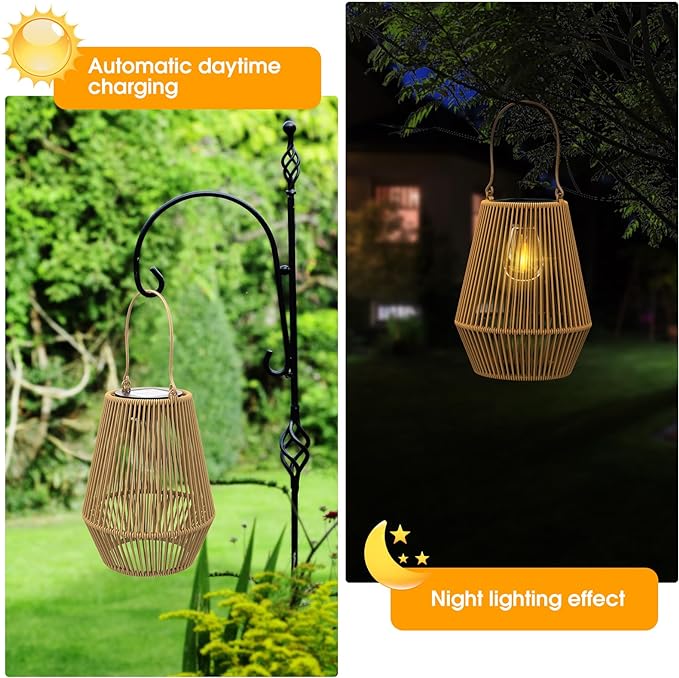 Solar Lanterns, KagoLing Solar Lanterns Outdoor Waterproof Hanging Solar Lights Outdoor Waterproof Solar Lamp Lights for Outside Garden,Yard,Patio,Porch,Trees,Lawn,Pathway Decor Gifts for Women Mom