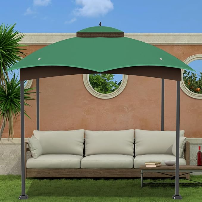 Replacement Gazebo Canopy Top Cover for 10 x 12, Double Tiered Waterproof Canopy Roof for Lowe's Allen Roth Gazebo #GF-12S004B-1(Green)