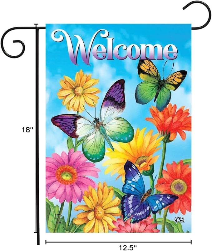 Briarwood Lane Fluttering Butterflies Spring Garden Flag
