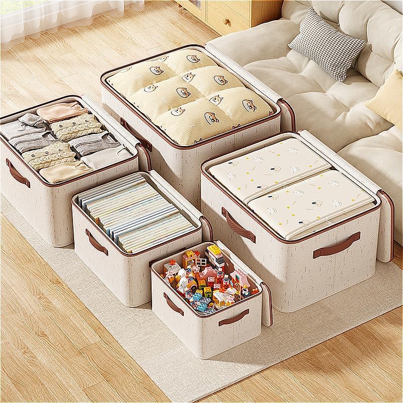 Storage Bins with Lids,Fabric Storage Bins,Clothes Storage Bins(1-small)