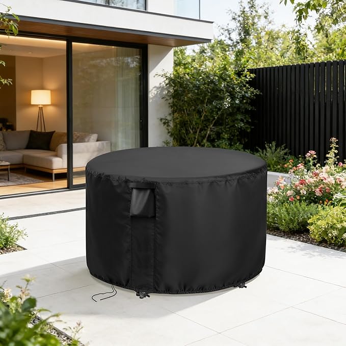 Patio Furniture Covers Round,28 Inch Outdoor Table Cover Waterproof,Round Patio Furniture Cover for All Weather Resistant - 28 x 28 Inch
