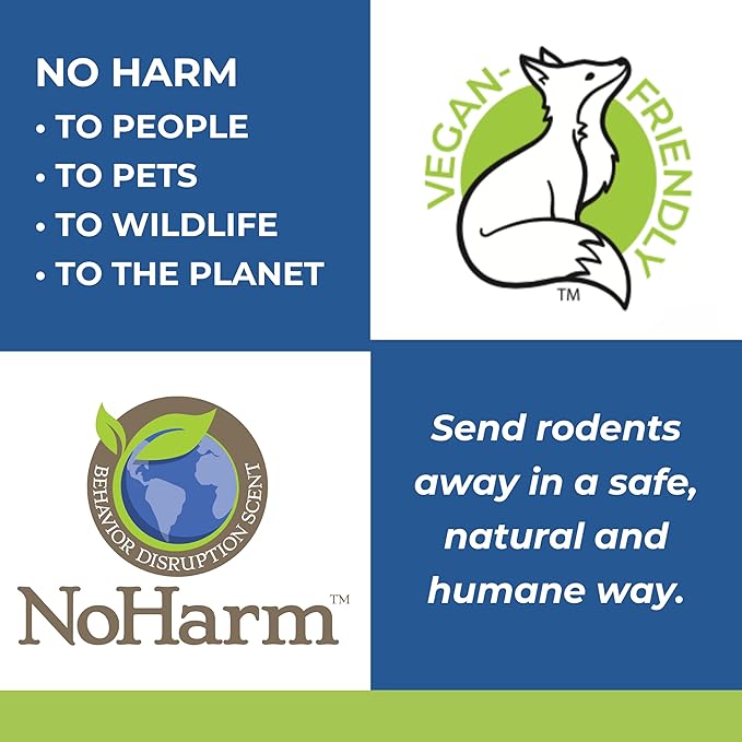 NoHarm Scent Ready to Use + Refill | Send Mice and Rats Away | Safe Indoor/Outdoor Use | 32 oz. RTU + 7oz. Liquid Concentrate Refill