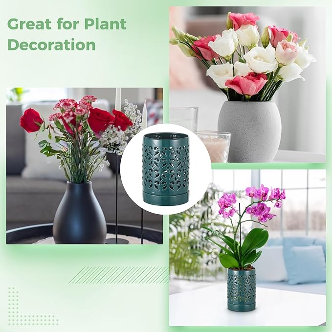 Ceramic Orchid Planter with Holes Orchid Pots with Tray for Home Plant Decoration, Quality Ceramic Material Breathable Design Ideal for Indoor and Outdoor Use