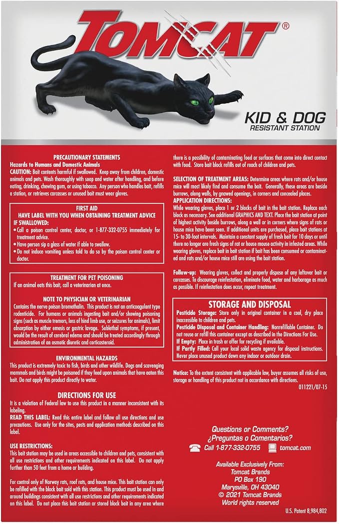Tomcat Rat & Mouse Bait Station, 2 Packages Each with 1 Station & 15 Baits | Tomcat Rat & Mouse Killer, Child & Dog Resistant, Refillable Station - Indoor/Outdoor Use, Weather Resistant, Easy Monitoring