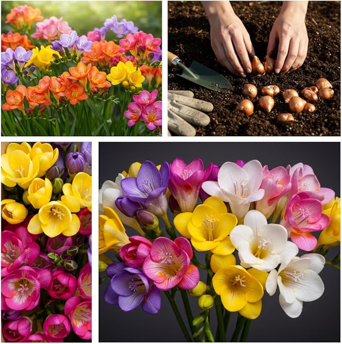 Freesia Mixed Colors Bulbs for Spring Planting - 10 Bulb Mix Pack - Large Healthy Bulbs - Great for Container or Outdoor Growing