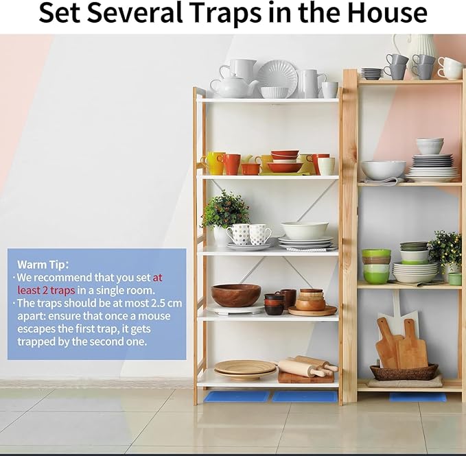 LULUCATCH Sticky Mouse Trap, 12 Pack Large Glue Traps, Pre-Baited Heavy Duty Non-Toxic Bulk Glue Boards Mouse Traps Indoor for Mice, Snakes, Rat, Insects, Cockroaches & Spiders, Pet Safe Easy to Use