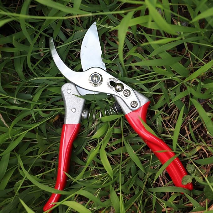 Garden Shears Professional Hand Pruners, Heavy Duty Bypass Pruning Shears (Red)