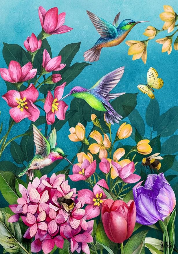 Springtime Hummingbirds Spring Garden Flag 18" x 12.5" Briarwood Lane