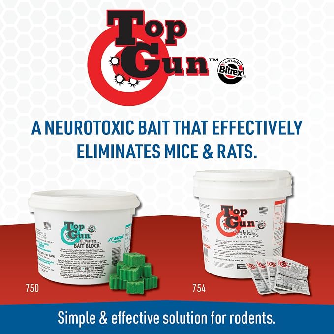 Top Gun Pellets Place Packs – Ready-to-Use Rodenticide Pellets for Rat & Mouse Control | Ready-To-Use Pellet Place Packs; Designed for Use in Bait Stations; Effective Rat and Mouse Control