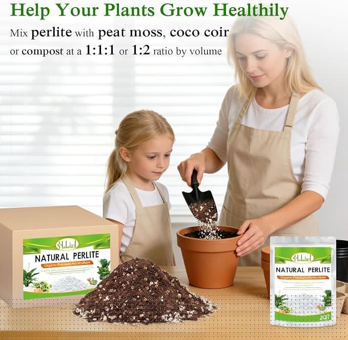 Halatool Soil Amendment 15QT Perlite for Plants Gardening Indoor Natural Potting Soil Mix Additive for Holding Moisture Aeration Drainage
