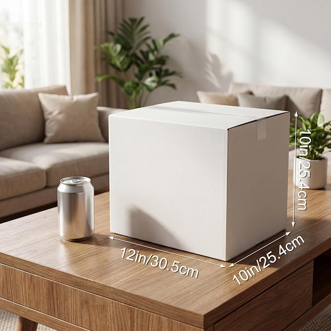 Hoikwo 10 Packs 12x10x10 Large Thin Shipping Boxes