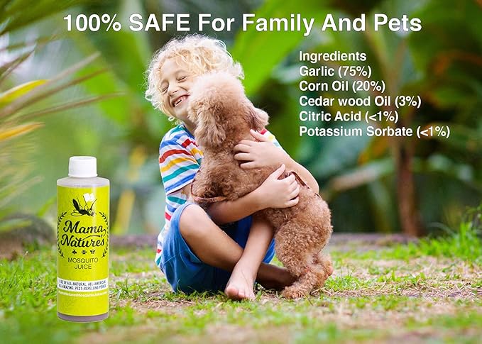 Mama Nature's Mosquito Juice - All Natural, Non-Toxic Mosquito & Tick Spray for Yard - DEET-Free Organic Outdoor Repellent for Lawn, Patio, Garden & Backyard - Safe for Kids, Pets & Plants | 2-Pack
