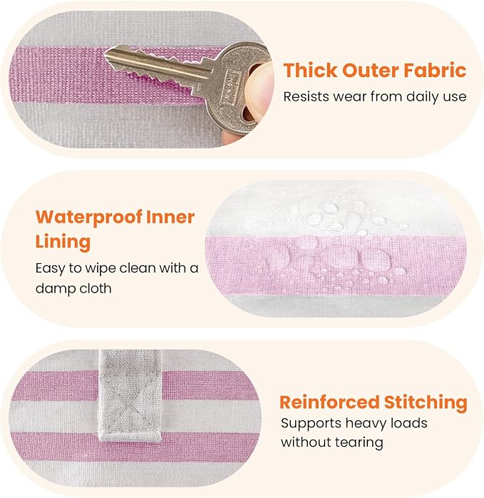TranquilRelax 3-Pack Laundry Basket, Laundry Hamper, Pink-125L | Freestanding＆Water-Resistant Laundry Hamper, Collapsible Tall Clothes Hamper with Carry Handles for Clothes, Laundry Basket